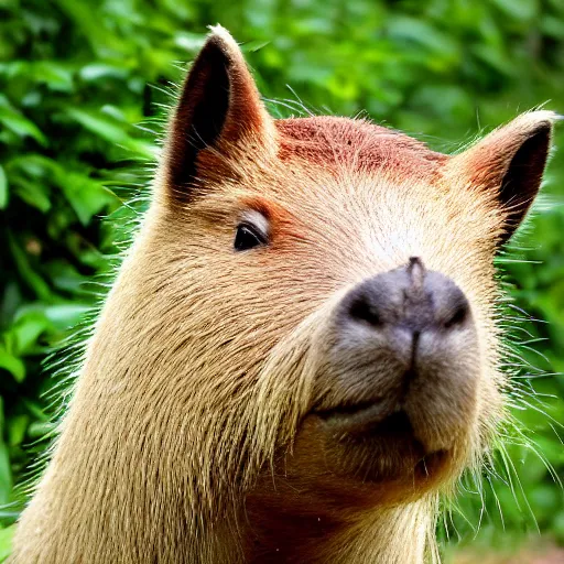 Prompt: capybara smiling