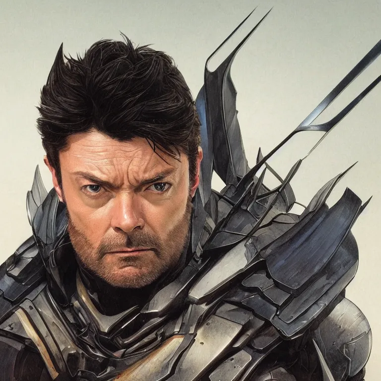 Image similar to Karl Urban as Wolverine, highly detailed, digital painting, artstation, concept art, smooth, sharp focus, illustration, ArtStation, art by artgerm and greg rutkowski and alphonse mucha and J. C. Leyendecker and Edmund Blair Leighton and Katsuhiro Otomo and Geof Darrow and Phil hale and Ashley wood and Ilya repin and Charlie Bowater