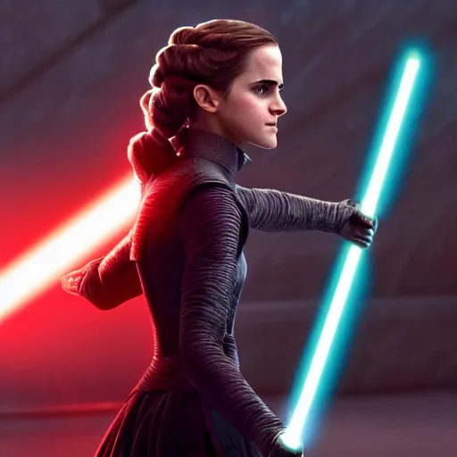 Prompt: emma watson as padme amidala. star wars. film still. screenshot. extremely detailed. 4 k. award winning.