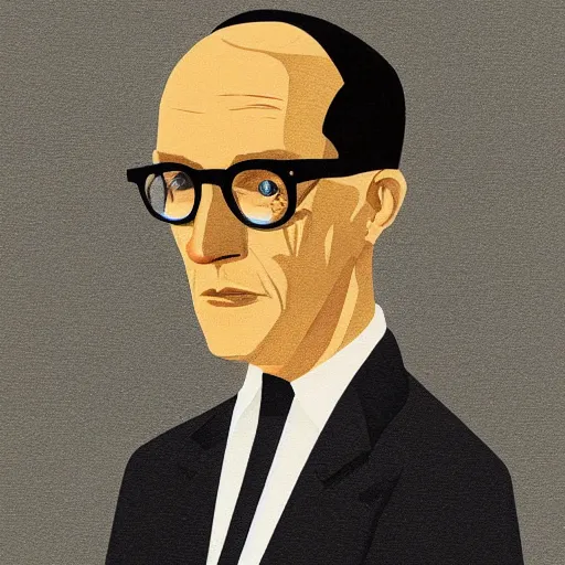 Image similar to portrait of le corbusier by sachin teng