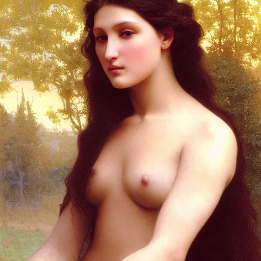 Prompt: painting of bella hadid. art by william adolphe bouguereau. during golden hour. extremely detailed. beautiful. 4 k. award - winning.