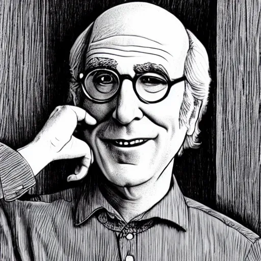 Image similar to larry david drawn by r. crumb