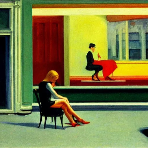 Image similar to TV static, by Edward Hopper