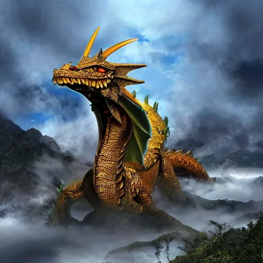 Prompt: <photo quality=hd+ mode='attention grabbing'>a huge dragon</photo>