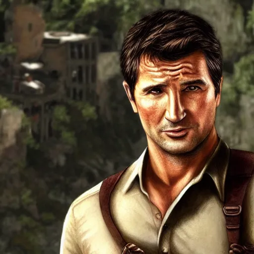 Prompt: Nathan drake from uncharted portrayed by Nathan fillion