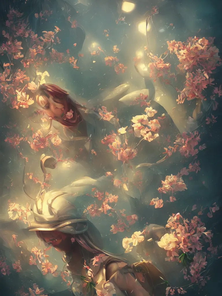 Image similar to retro painting of surreal waiim flower, by ross tran, highly detailed, hyperrealism, excellent composition, cinematic concept art, dramatic lighting, trending on artstation