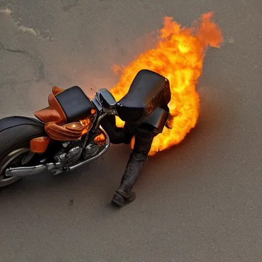 Image similar to motorcycle blowing up