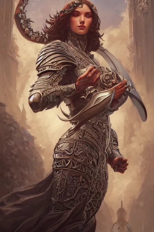 Image similar to Muscular and powerful medieval knight portrait, art nouveau, fantasy, intricate flower designs, elegant, highly detailed, sharp focus, art by Artgerm and Greg Rutkowski