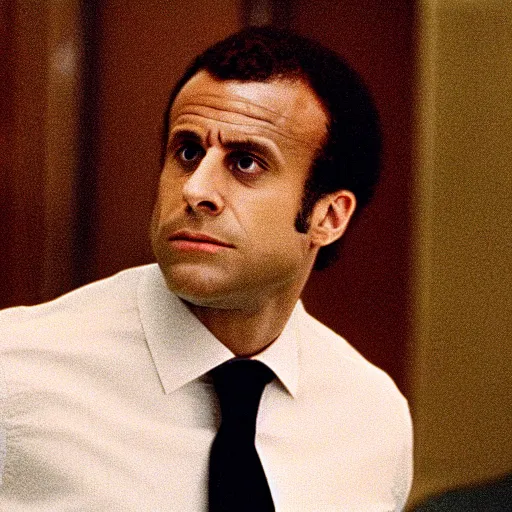 Image similar to african american Emmanuel Macron in American Psycho (1999)