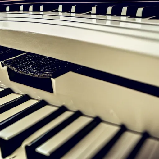 Prompt: highly detailed piano submerged in water