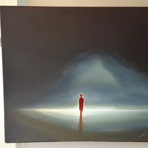 Image similar to loneliness, oil on canvas