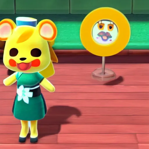 Prompt: A screenshot of Isabelle from Animal Crossing in Clone High