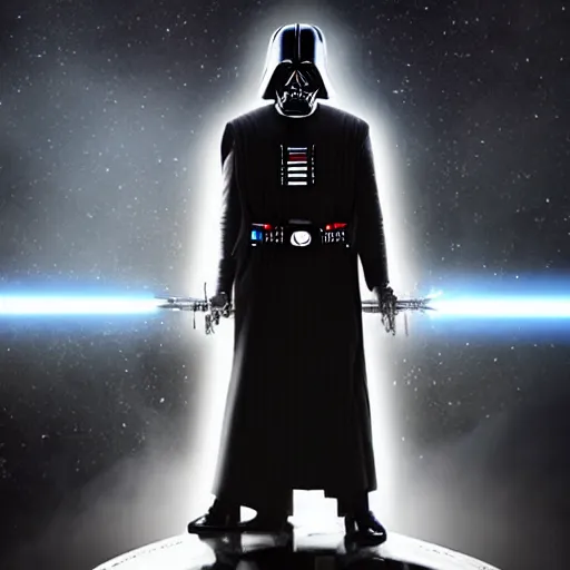 Prompt: Amitabh Bachchan as Darth Vader, 8k, highly realistic, hyper detailed, unreal engine 5, IMAX quality, realistic, cinematic, epic lighting