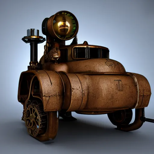 Prompt: steampunk steam tank, 3 d render, octane, ray tracing, ultra high detail, photorealistic, high resolution, 8 k, tesla coil,