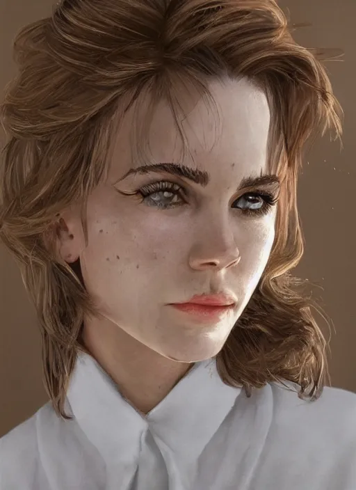 Image similar to portrait of emma watson by musi, featured on artstation, octane render