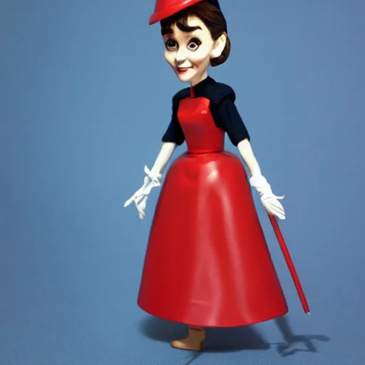 Image similar to audrey hepburn cos play king george iii, stop motion vinyl action figure, plastic, toy, butcher billy style