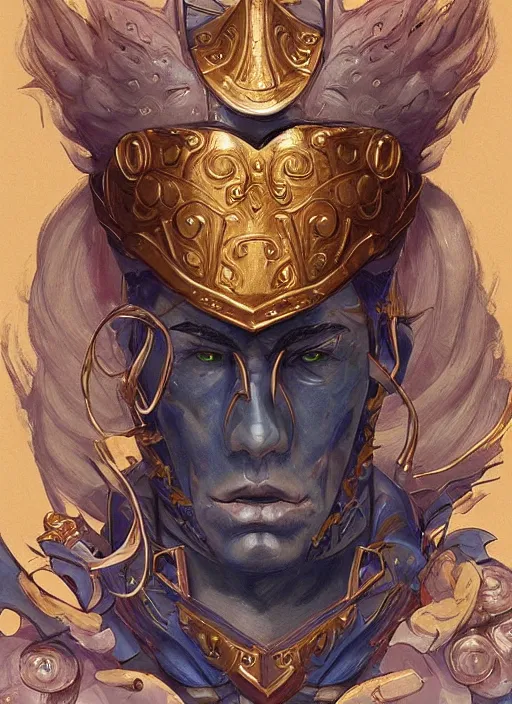 Prompt: gold paladin, james jean style, claymation style, perfect face, fantasy protrait