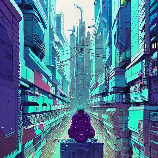 Prompt: cyberpunk city art by Josan Gonzalez, sci-fi, highly detailed, digital painting, artstation, smooth, sharp focus, illustration, concept art by Josan Gonzalez and James Gurney and Mœbius