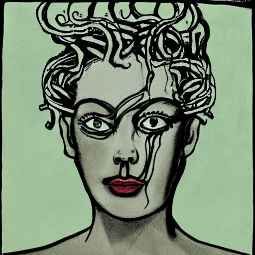 Image similar to medusa by david lynch