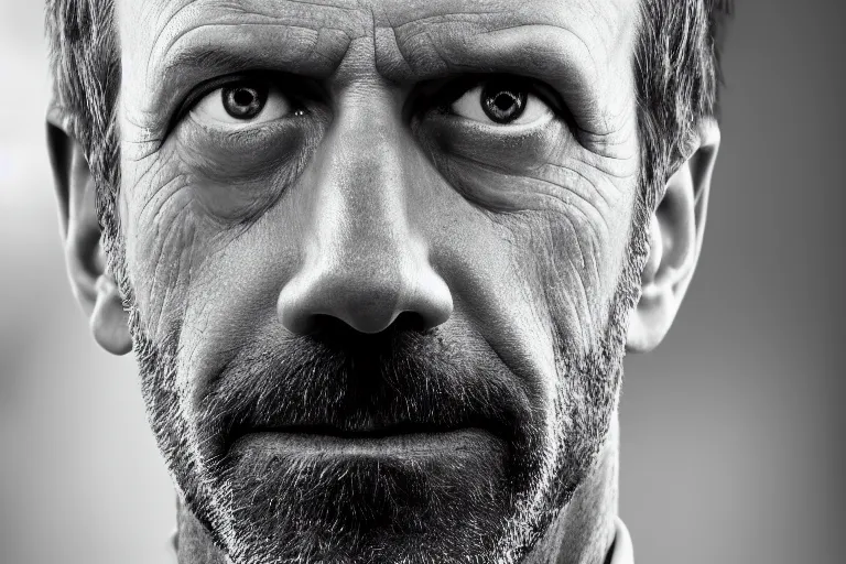 Prompt: a portrait photograph of Dr. Gregory House from TV series House, high resolution image taken with a DSLR camera