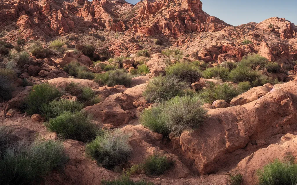 Prompt: A lush desert canyon landscape that is out of this world, 8K professional photography, epic composition