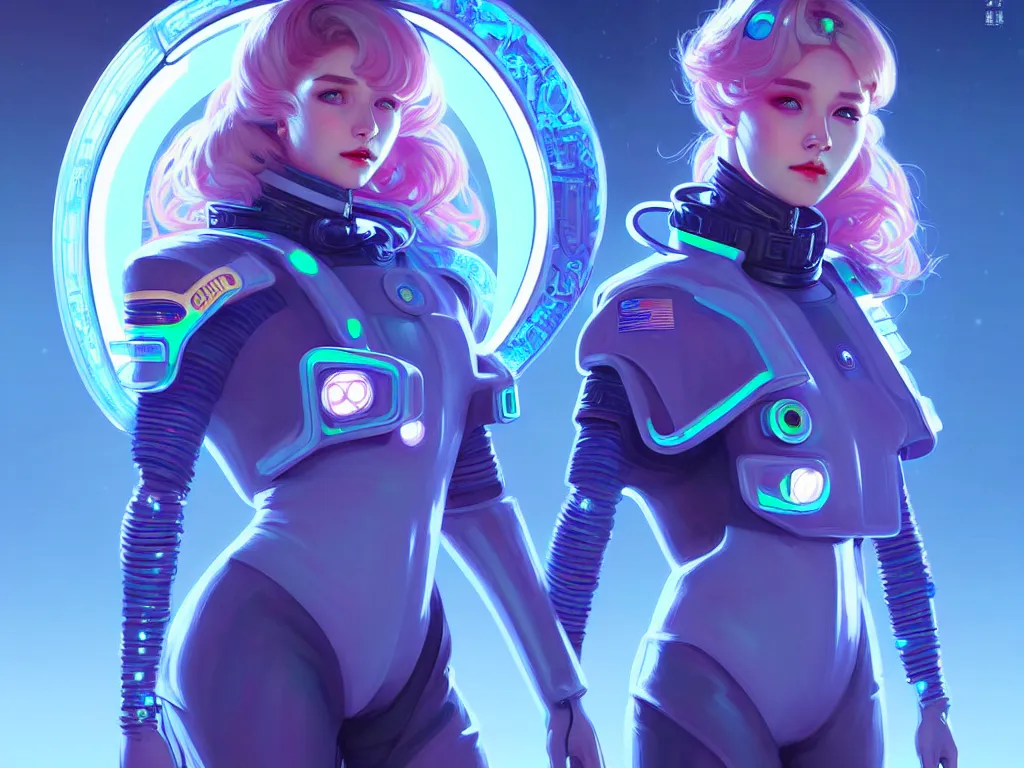 Prompt: portrait futuristic planet neptune police uniform female, in a future huge spaceship internal, neon light, ssci - fi and fantasy, intricate and very very beautiful and elegant, highly detailed, digital painting, artstation, concept art, smooth and sharp focus, illustration, art by tan zi and ayanamikodon and alphonse mucha and wlop