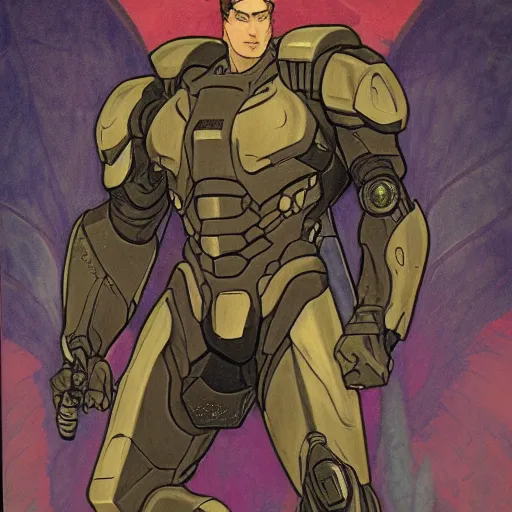 Prompt: jaeger from pacific rim, mucha style