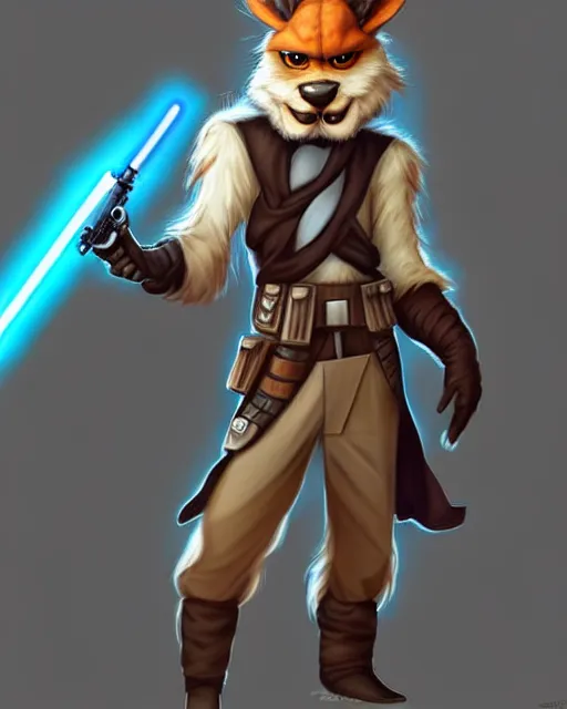 Image similar to character concept art of a handsome male anthropomorphic starwars furry | | cute - fine - face, pretty face, key visual, realistic shaded perfect face, fine details by stanley artgerm lau, wlop, rossdraws, james jean, andrei riabovitchev, marc simonetti, and sakimichan, trending on artstation