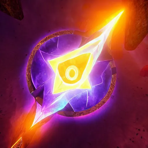 Image similar to purple magic mana symbol, epic legends game icon stylized digital illustration radiating a glowing aura global illumination ray tracing hdr fanart arstation by ian pesty and katarzyna bek - chmiel