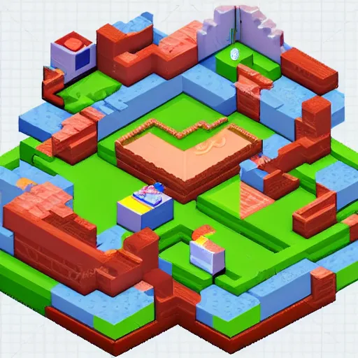 Prompt: isometric 3 d game props pixel art, clean, artstation