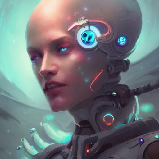 Image similar to portrait of a beautiful cybernetic mage, cyberpunk concept art by pete mohrbacher and seb mckinnon and beksinski and josan gonzales, digital art, highly detailed, intricate, sci-fi, sharp focus, Trending on Artstation HQ, deviantart, unreal engine 5, 4K UHD image