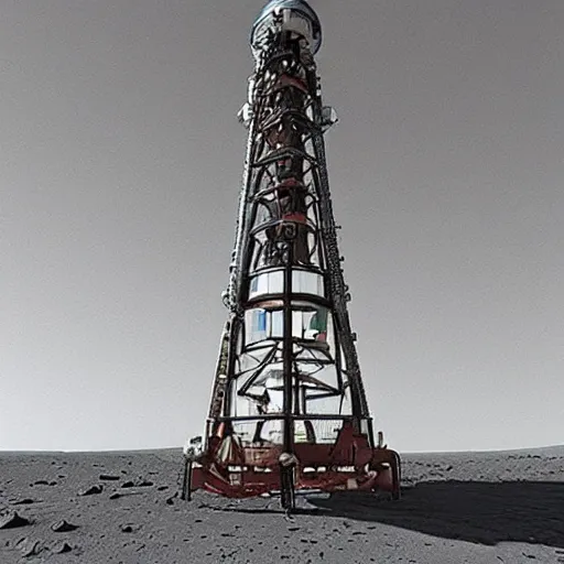 Prompt: an oil derrick on mars