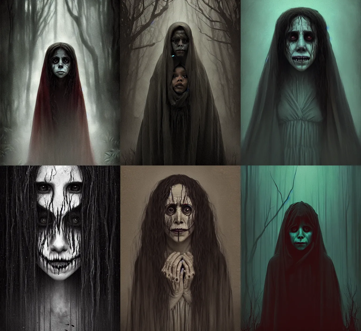 Image similar to portrait of la llorona from the curse of la llorona, desaturated colors, horror lighting, digital art, winning award masterpiece, fantastically eerie, illustration, upscale with simon stalenhag work, trending on artstation, art by wlop and alex ross