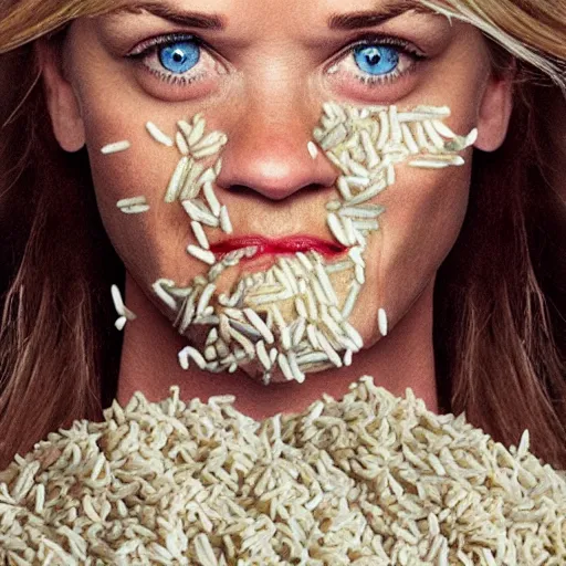 Image similar to a pile of rice double exposure reece witherspoon face