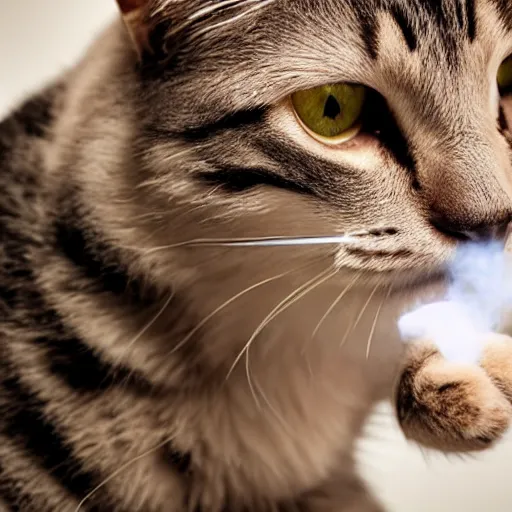 Prompt: cat smoking a joint, studio lighting, realistic, award winning photo, detailed