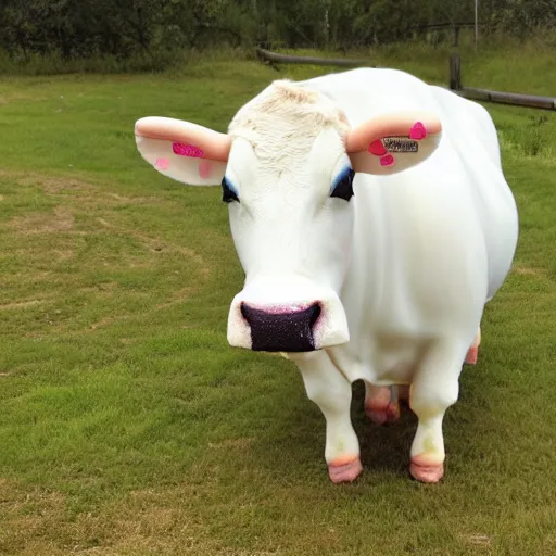 Prompt: squishmallow cow with brown spots