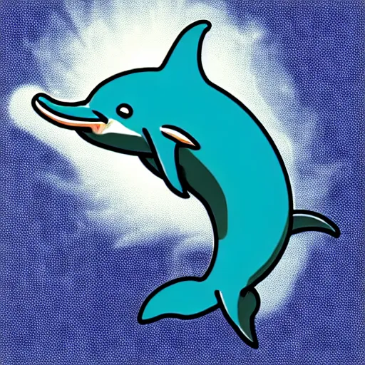 Image similar to a dolphin smoking weed and getting high