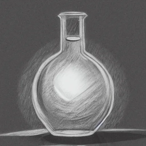 Image similar to planet earth inside a bottle, pencil drawing, dynamic lighting