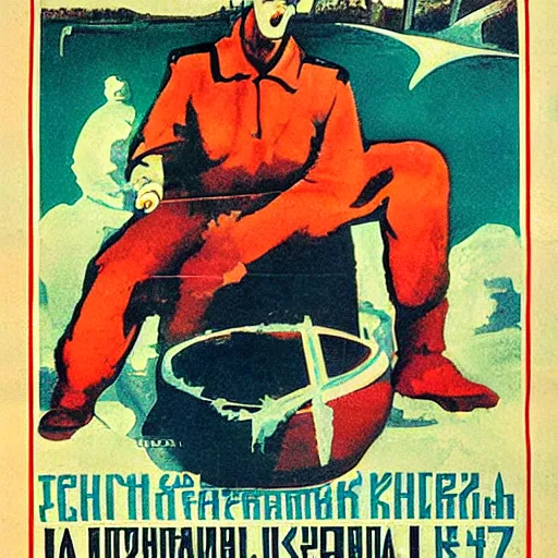 Prompt: a soviet propaganda poster warning about the dangers of necromancy