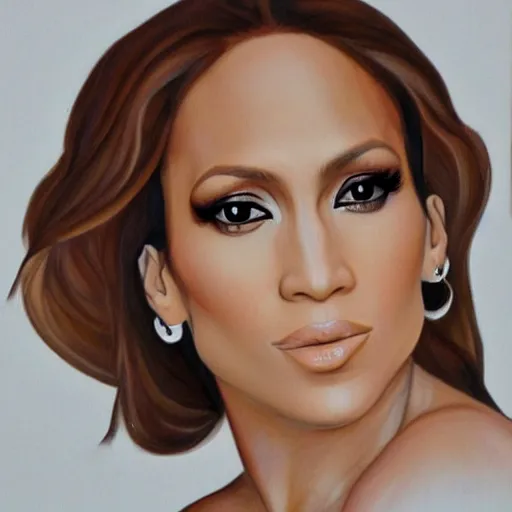 Image similar to j - lo portrait in the style of anna tokarska, by anna tokarska