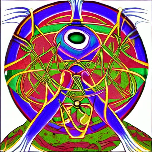 Image similar to thoth trapped inside dmt molecule