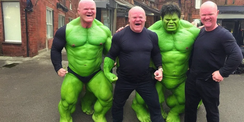 Prompt: Steve McFadden is the incredible hulk