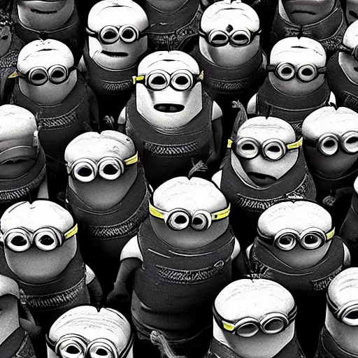 Image similar to The minions in The Vikings Digital art very detailed 4K quality Super Realistic