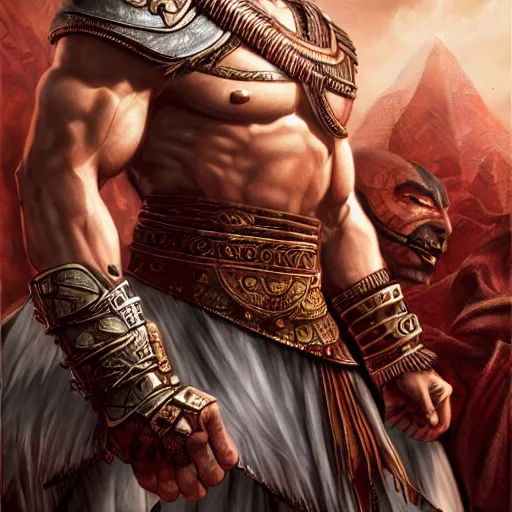 Image similar to kratos the god of war as an egyptian king by alex gray and android jones, karol bak, ayami kojima, amano, moebius, concept art, character design, fantasy, 3 d, 8 k resolution