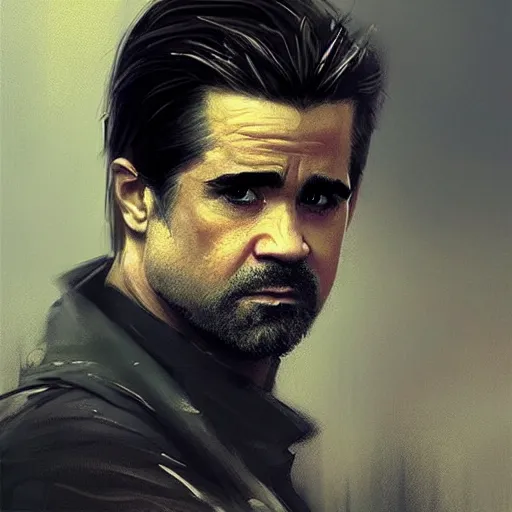 Prompt: “Portrait of Colin Farrell by Greg Rutkowski, young, attractive, highly detailed portrait, scifi, digital painting, artstation, concept art, smooth, sharp foccus ilustration, Artstation HQ”