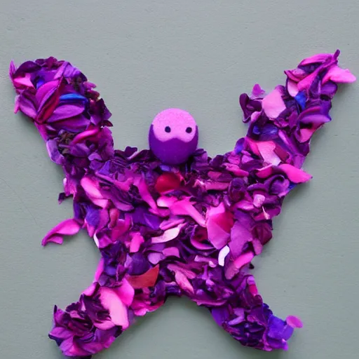 Image similar to bird made out of flower petals