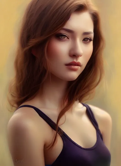 Image similar to photo of a gorgeous young woman in the style of stefan kostic, realistic, sharp focus, 8k high definition, insanely detailed, intricate, elegant, art by stanley lau and artgerm