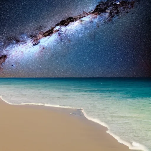 Image similar to planet on milky way as beach