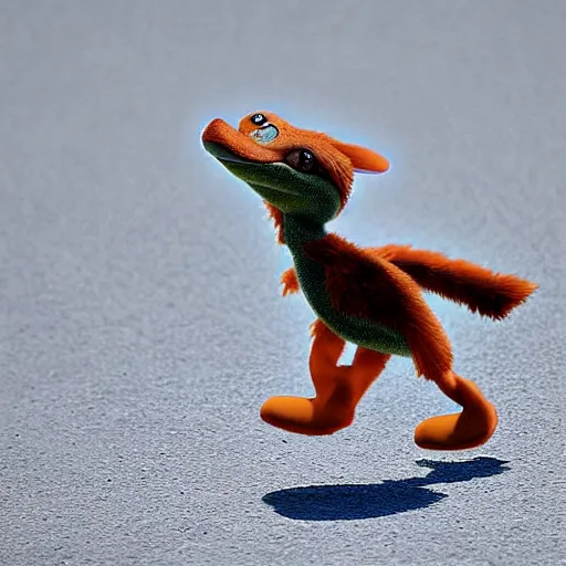 Image similar to baby perry the platypus walking, cute, cartoon