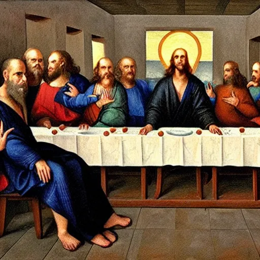 Image similar to us presidents in the last supper painting